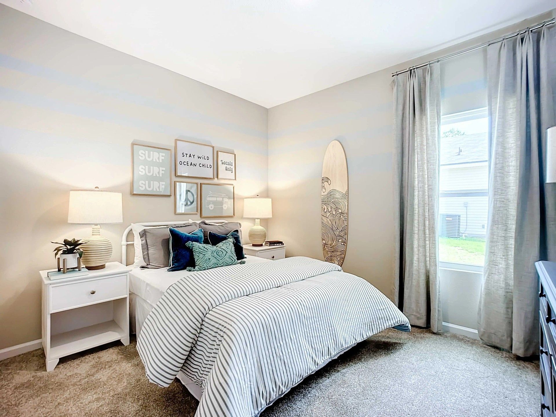 Experience elegant design with surf-inspired decor and plush textiles in Panther Creek's exclusive setting.