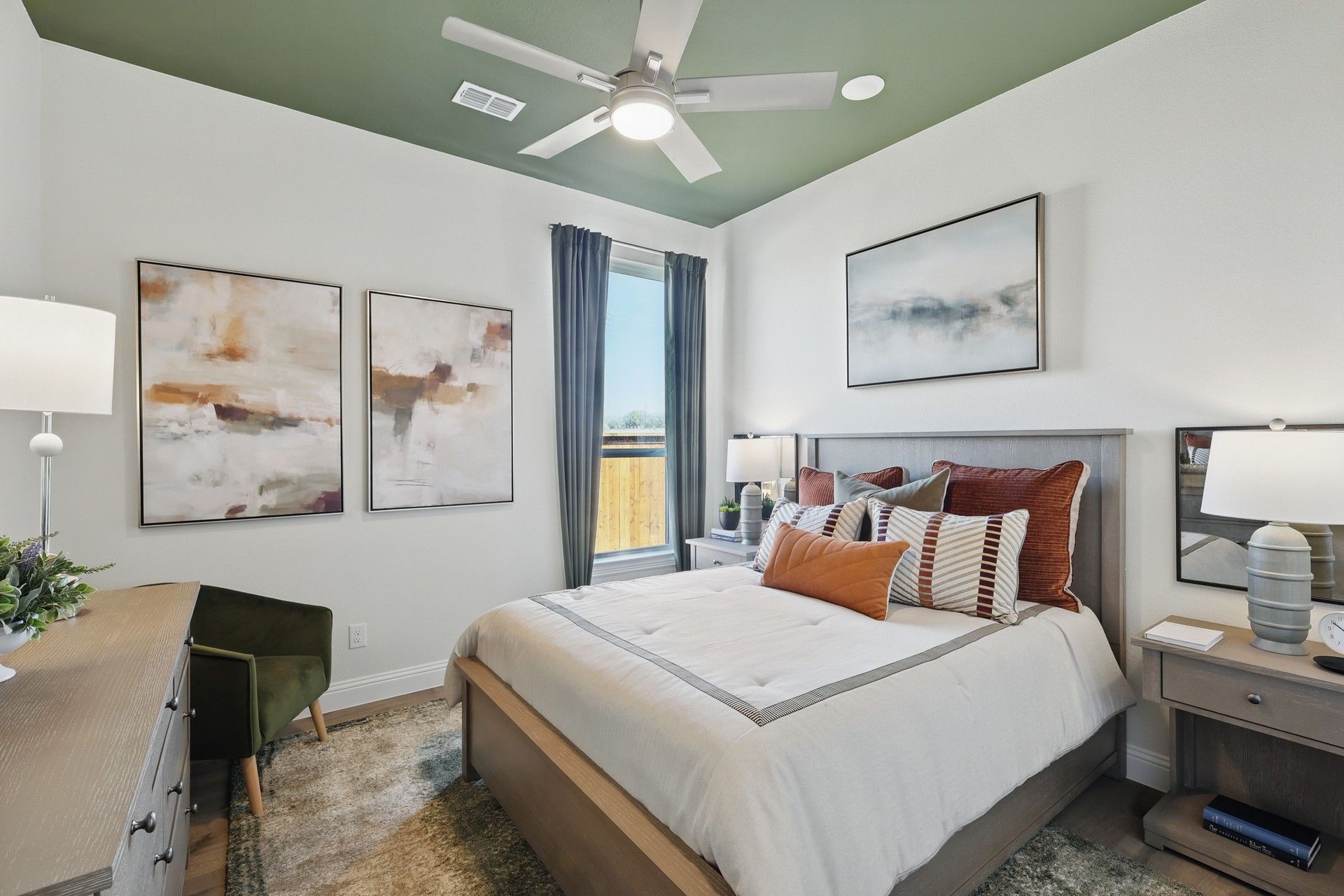 Luxurious interiors featuring modern furnishings and artistic elements. Rio Vista, Kelly Ranch.