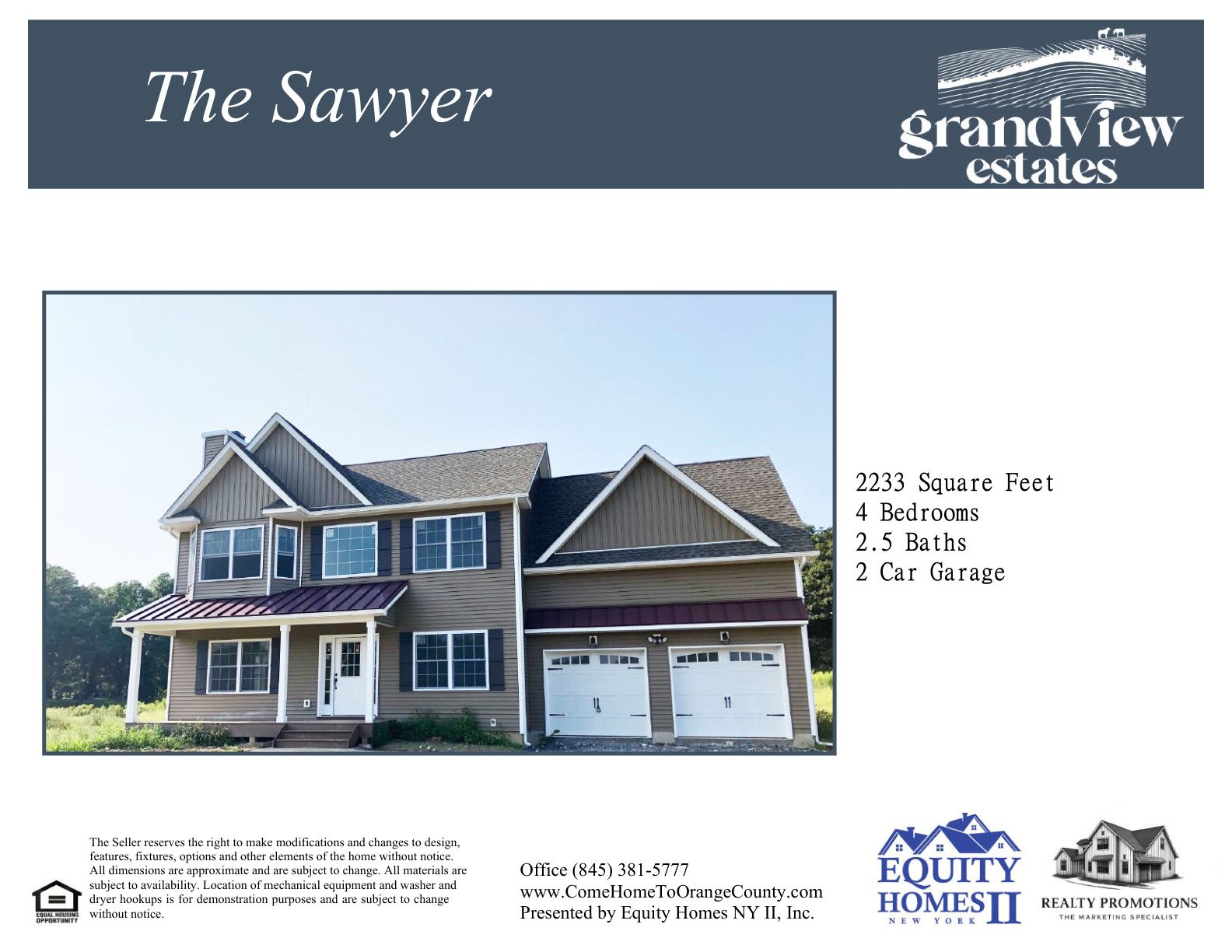 The Sawyer - Grandview Estates: New Hampton, New York - Grandview Estates