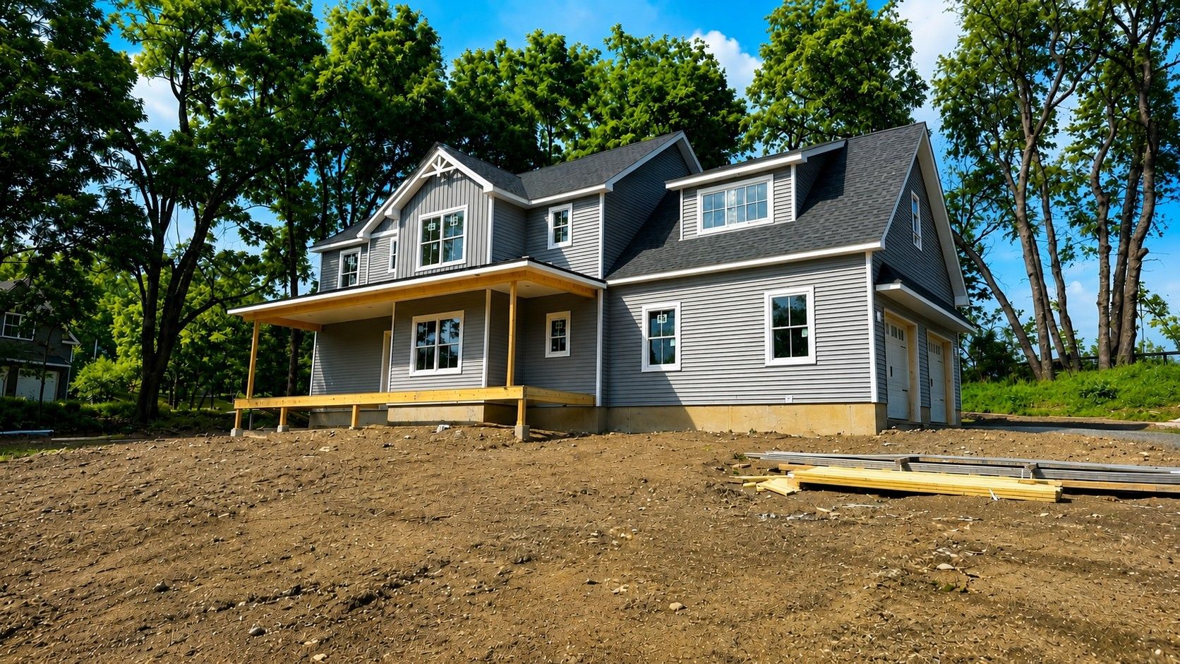 Construction Progress Photo of Bella Exterior Before Porch Installation