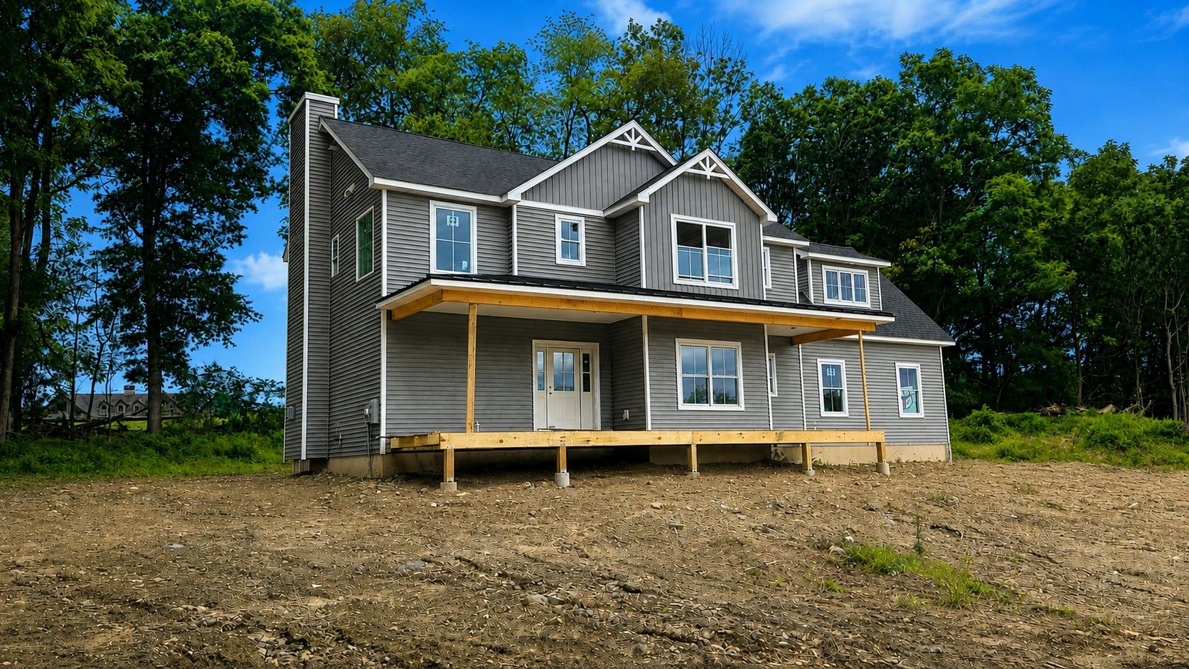 Construction Progress Photo of Bella Exterior Porch Framing 
