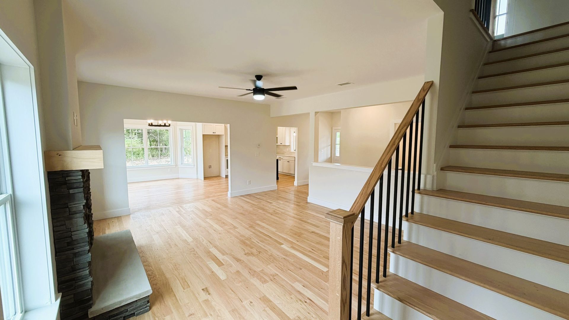 Construction Progress Photo of Carson Living Area & Stairs to Upper Floor