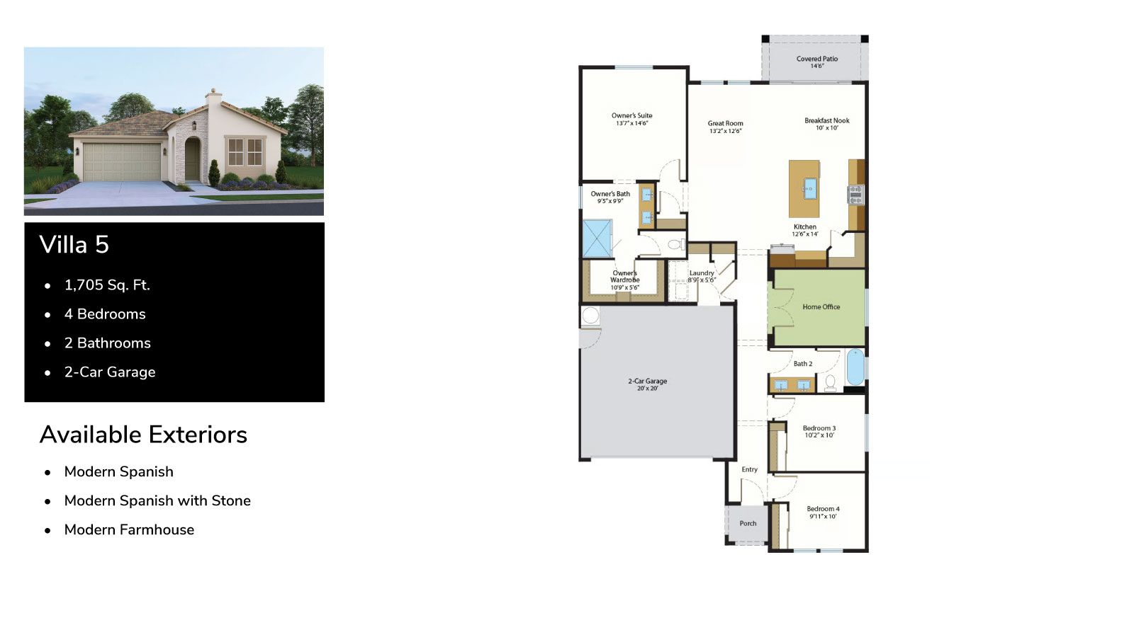 Villa 5 Floor Plan with Office Option