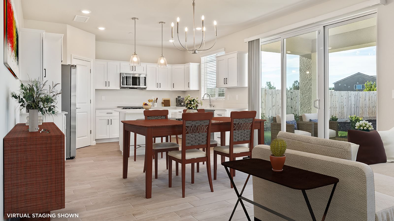 Dining Area and Kitchen - shown with virtual staging