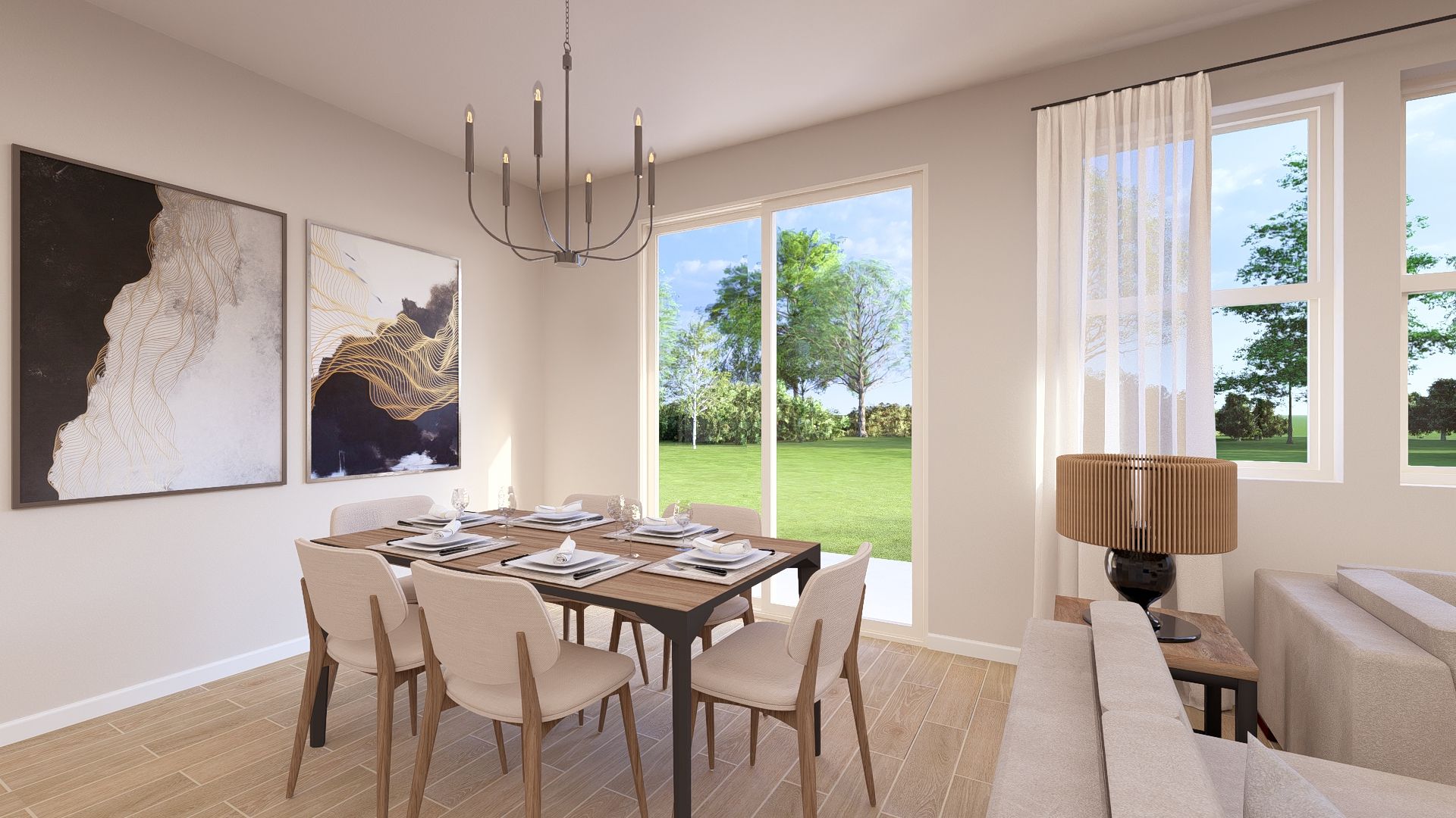 Villa 1 Dining Room - Artist Rendering
