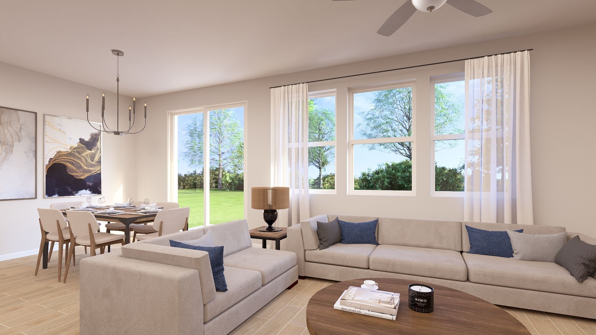 Villa 1 Great Room - Artist Rendering