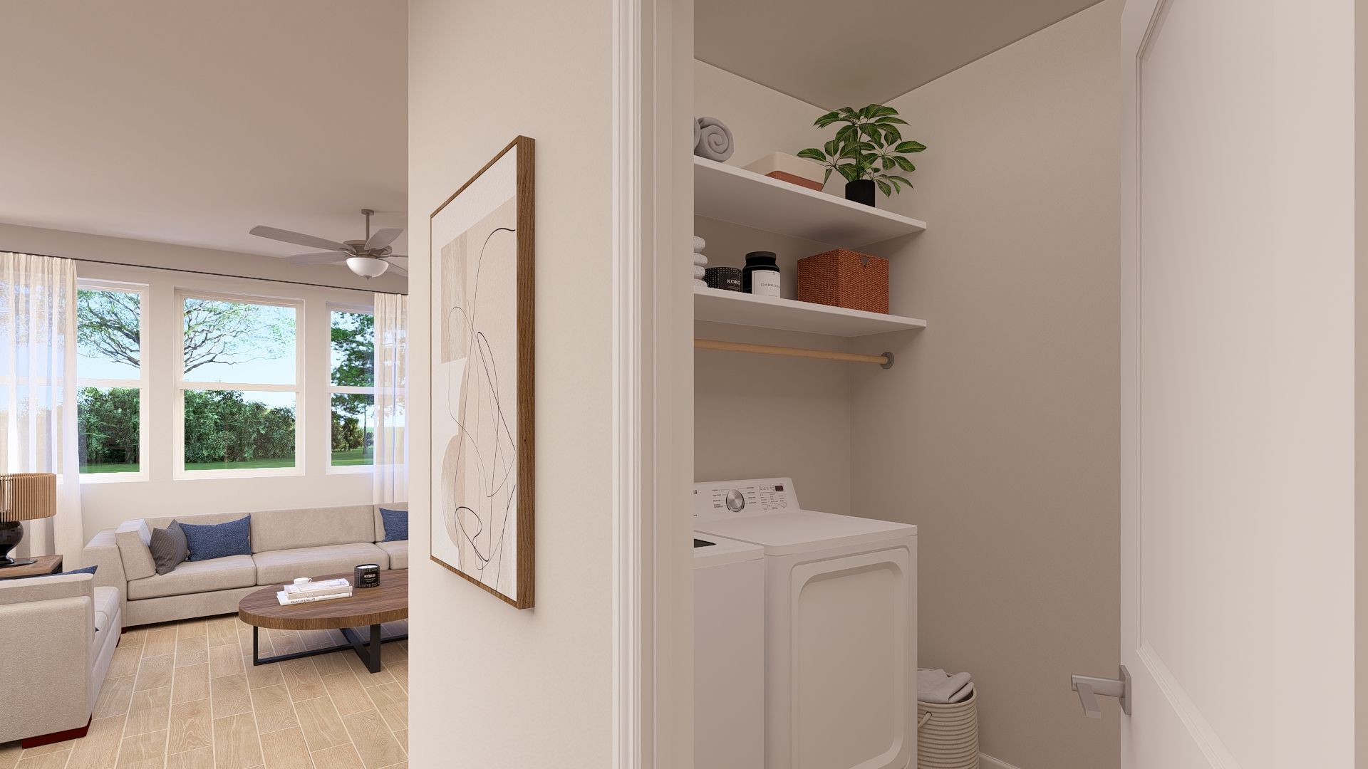 Villa 1 Laundry Room - Artist Rendering