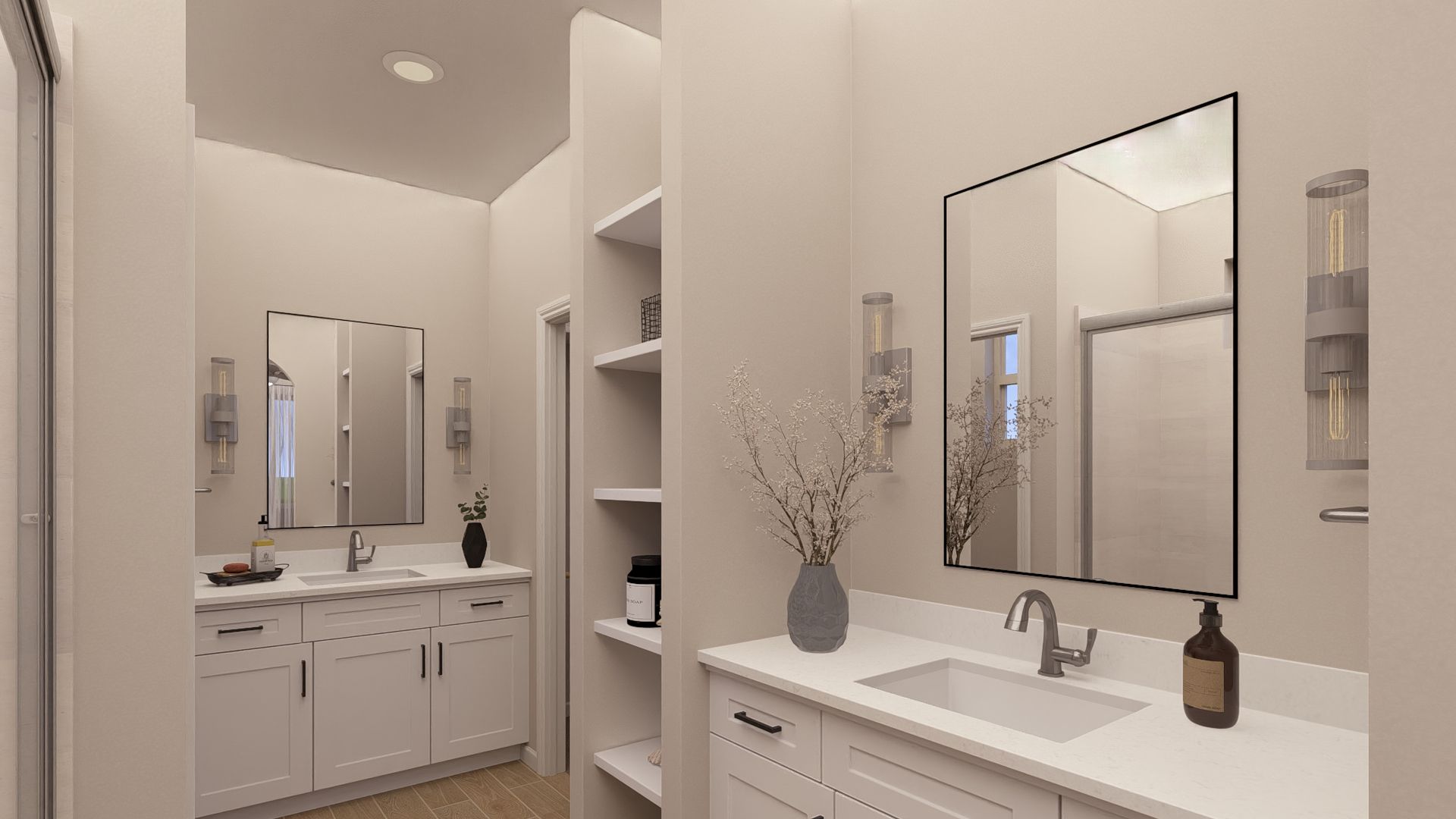 Villa 1 Primary Bath - Artist Rendering