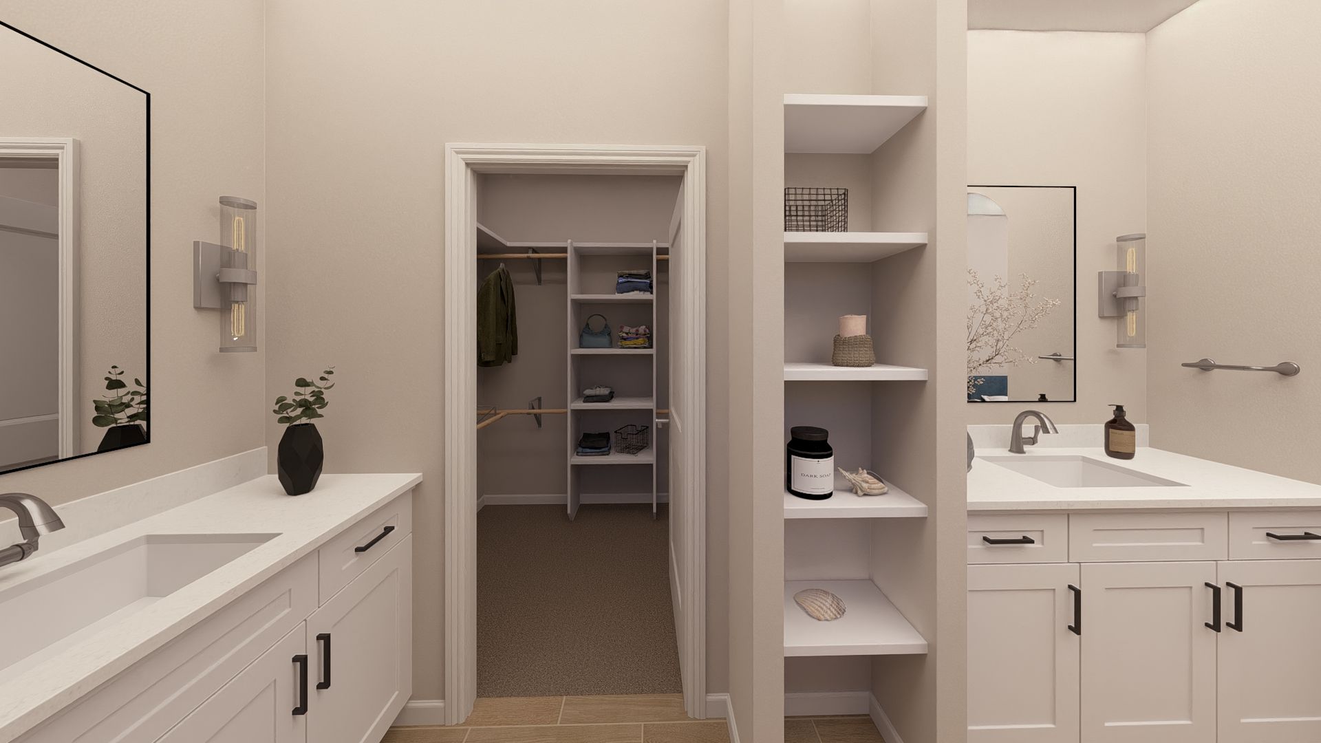 Villa 1 Primary Bath - Artist Rendering