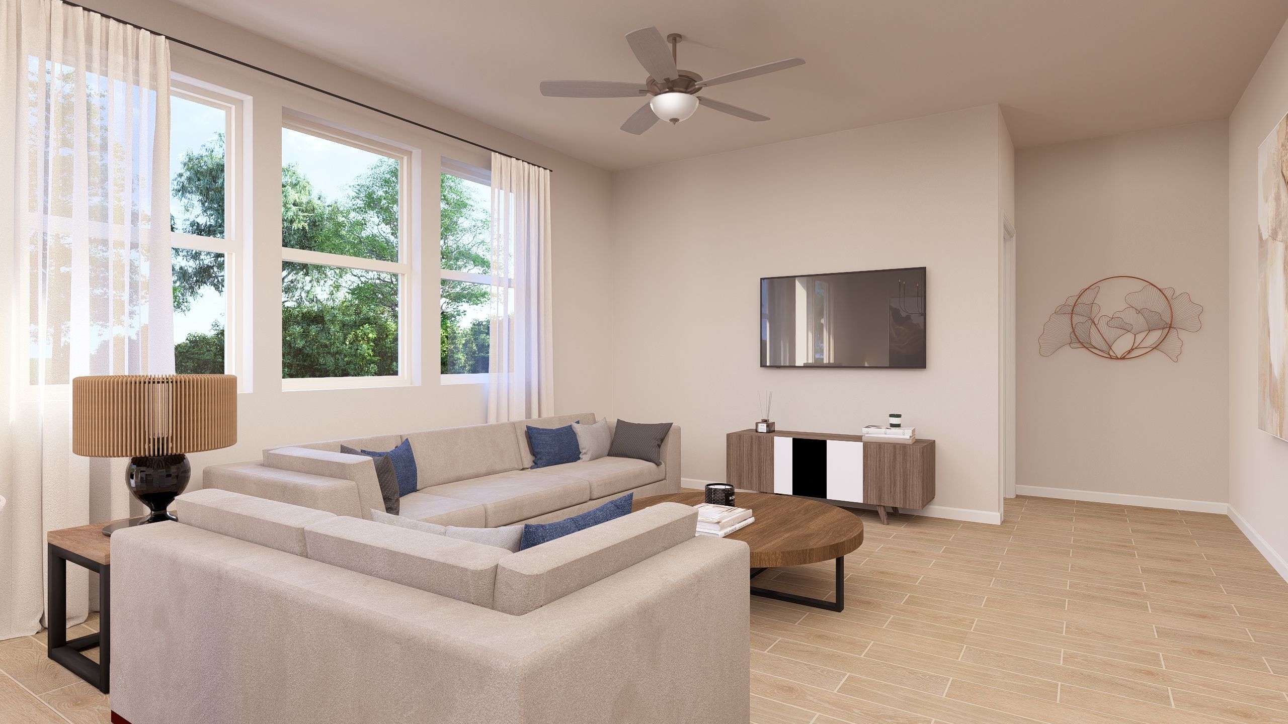 Villa 1 Great Room - Artist Rendering