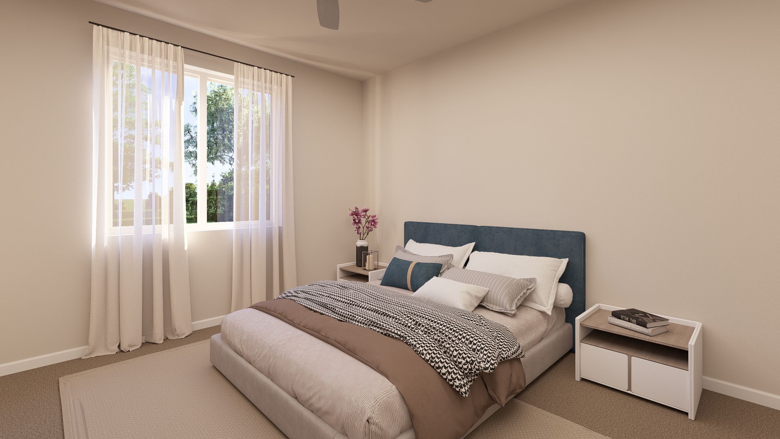 Villa 1 Primary Bedroom - Artist Rendering