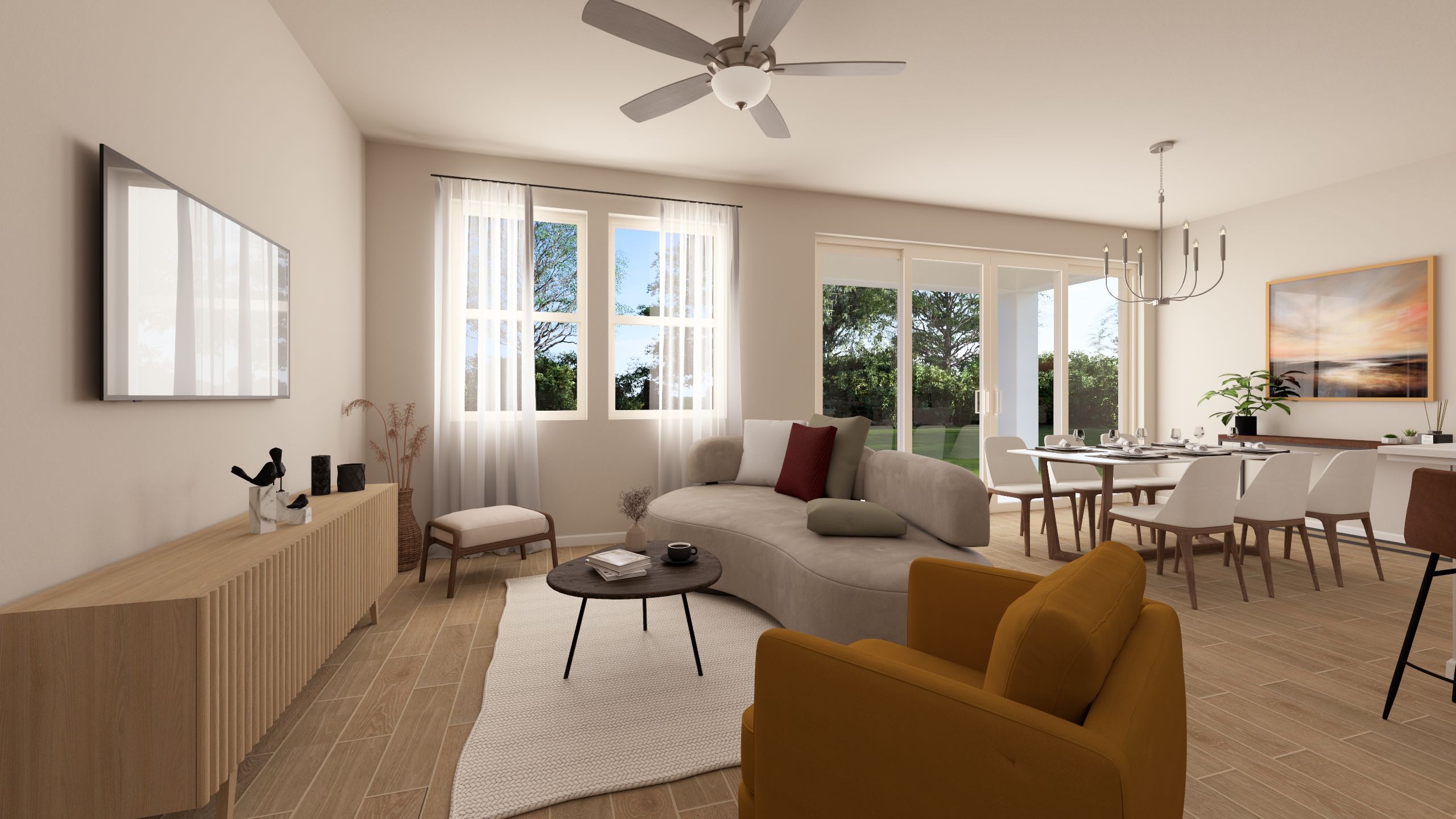 Villa 5 Great Room - Artist Rendering