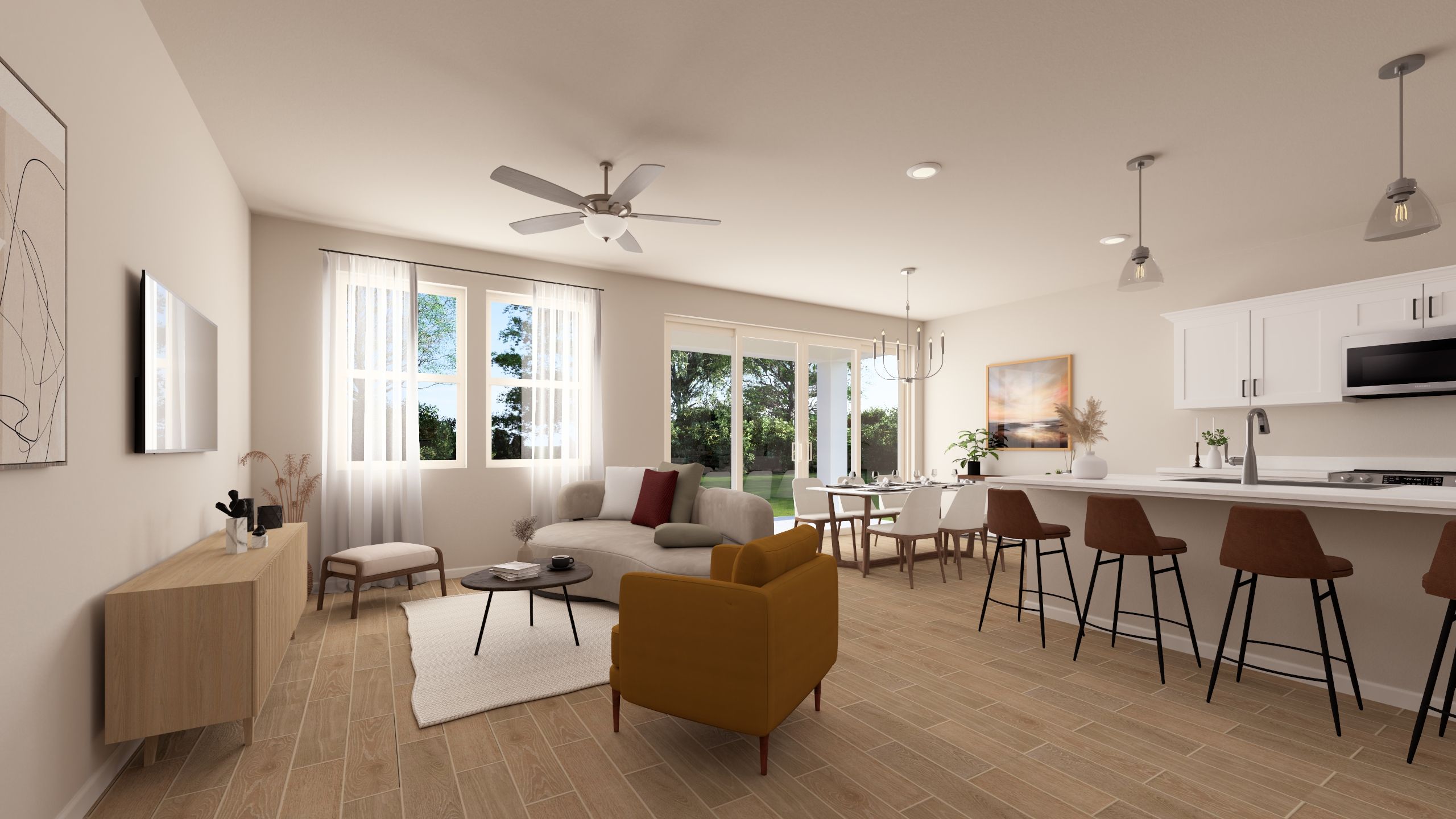 Villa 5 Great Room - Artist Rendering