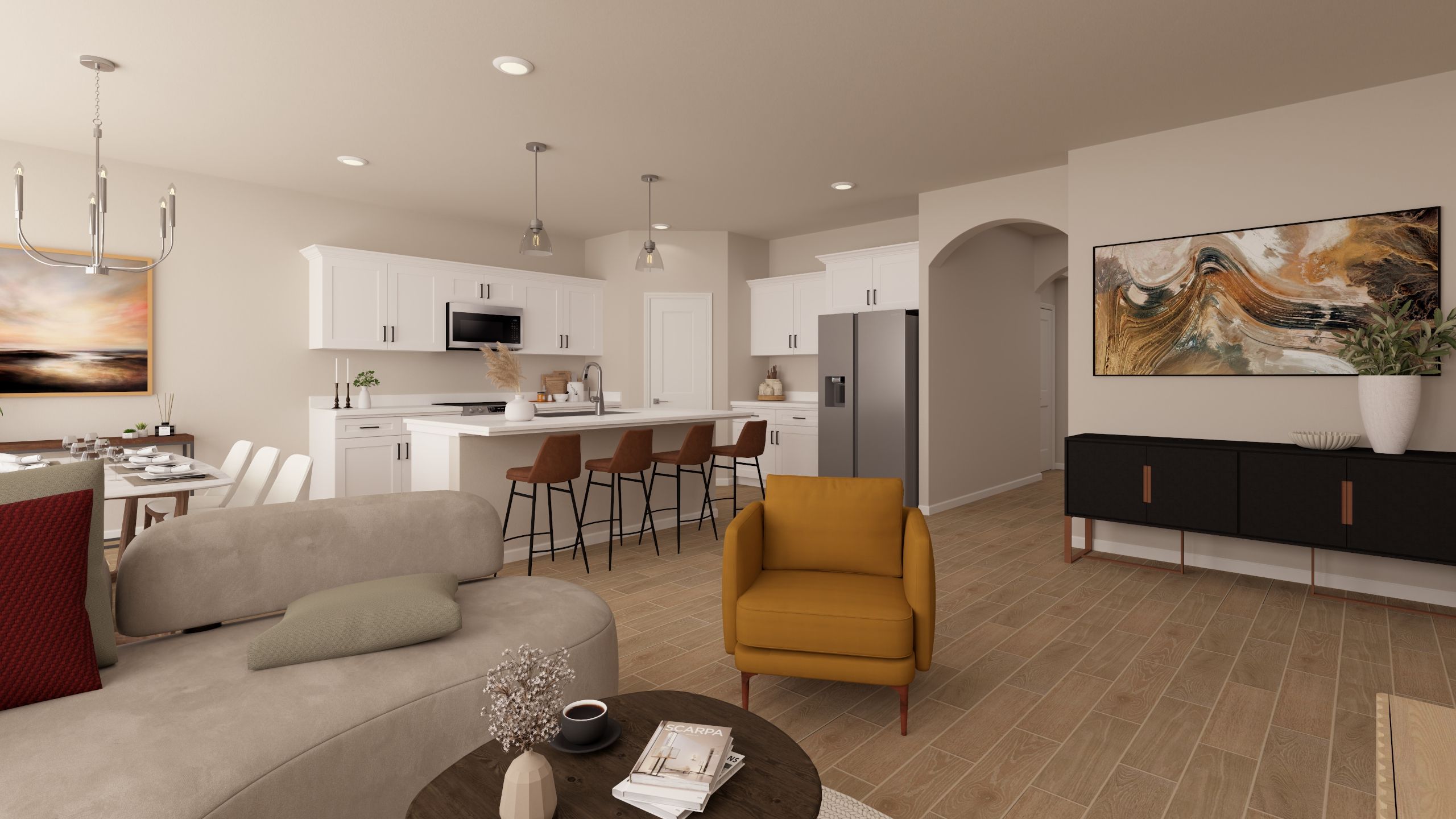 Villa 5 Great Room - Artist Rendering