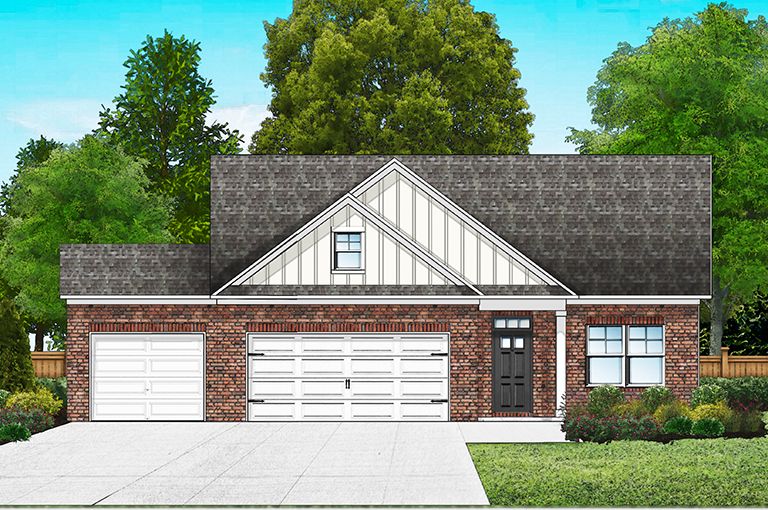 Elevation B2 - 3 Car Garage