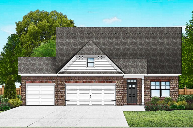 Elevation A2 - 3 Car Garage