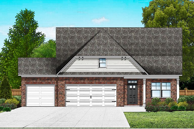 Elevation A2 - 3 Car Garage & Ext. Porch