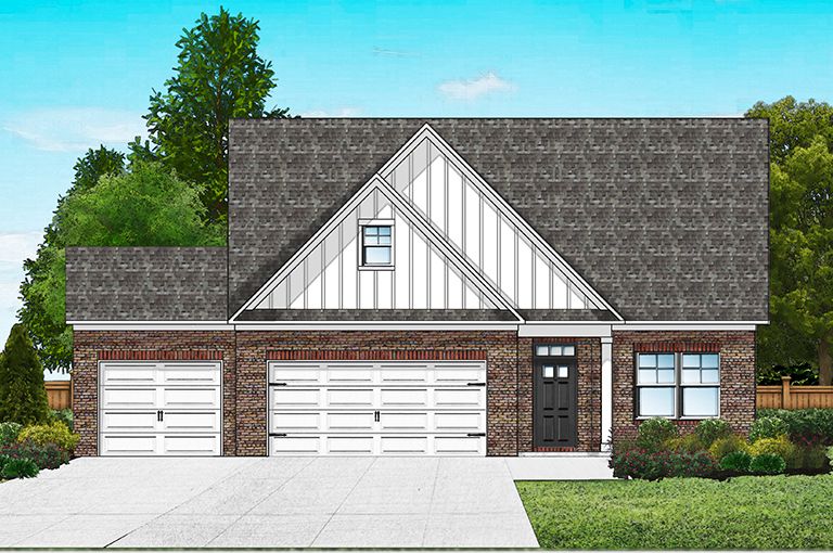Elevation B2 - 3 Car Garage