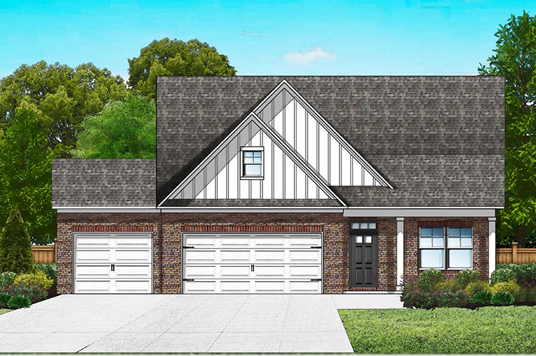 Elevation B2 - 3 Car Garage & Ext. Porch