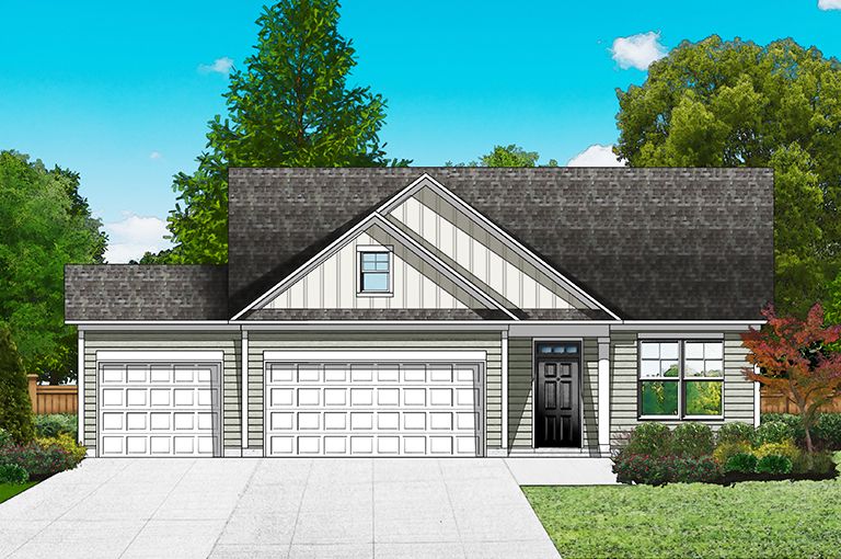 Elevation B - 3 Car Garage