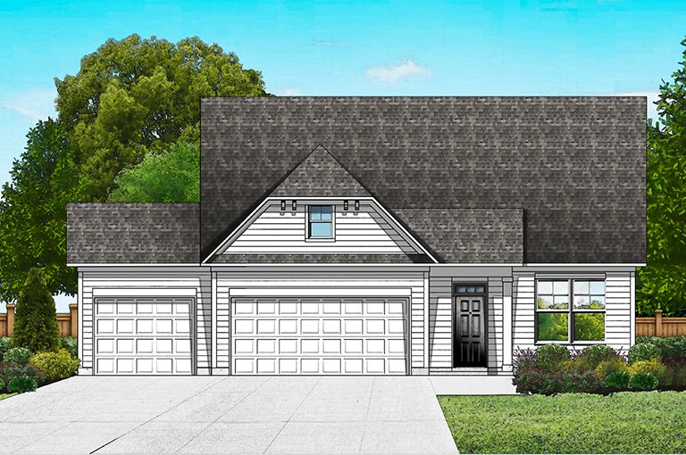 Elevation A - 3 Car Garage