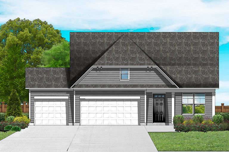 Elevation A - 3rd Car Garage & Ext. Porch