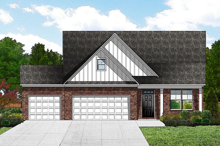 Elevation B4 - 3 Car Garage & Ext. Porch
