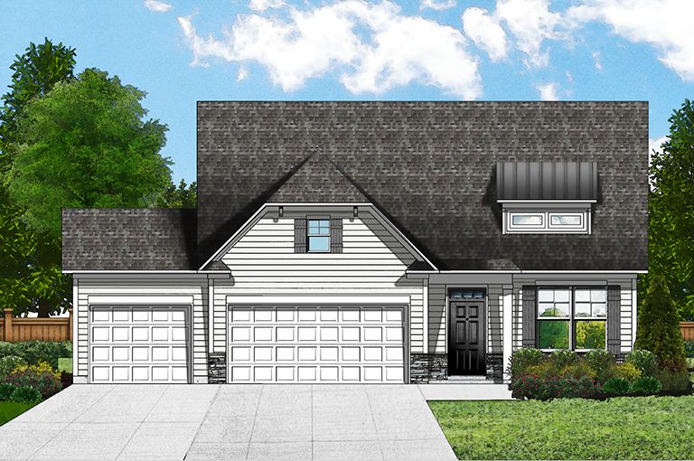 Elevation C6 - 3 Car Garage