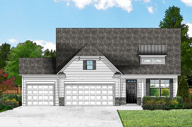 Elevation C6 - 3 Car Garage & Ext. Porch