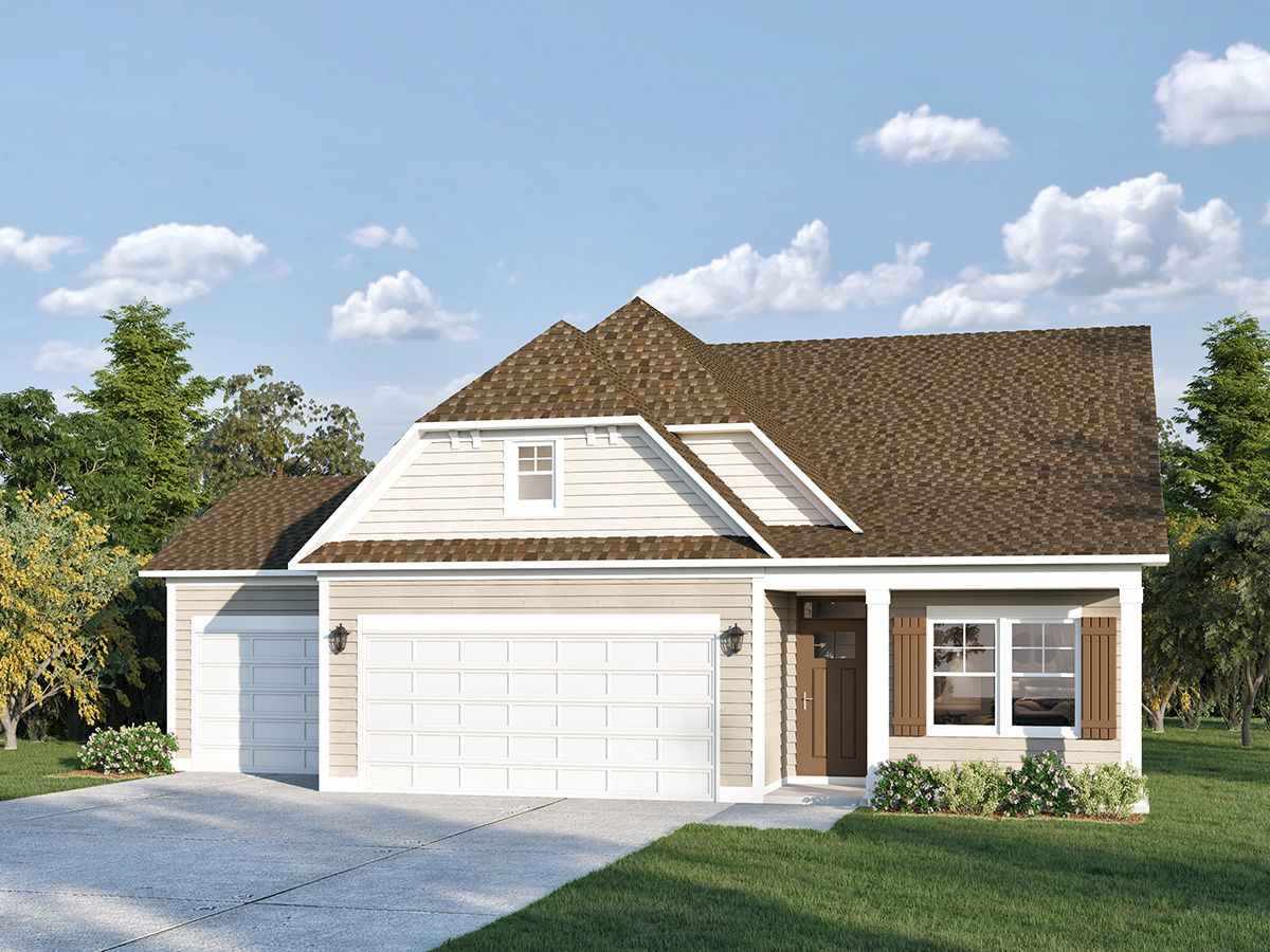 Elevation B - 3rd Car Garage & Extended Porch