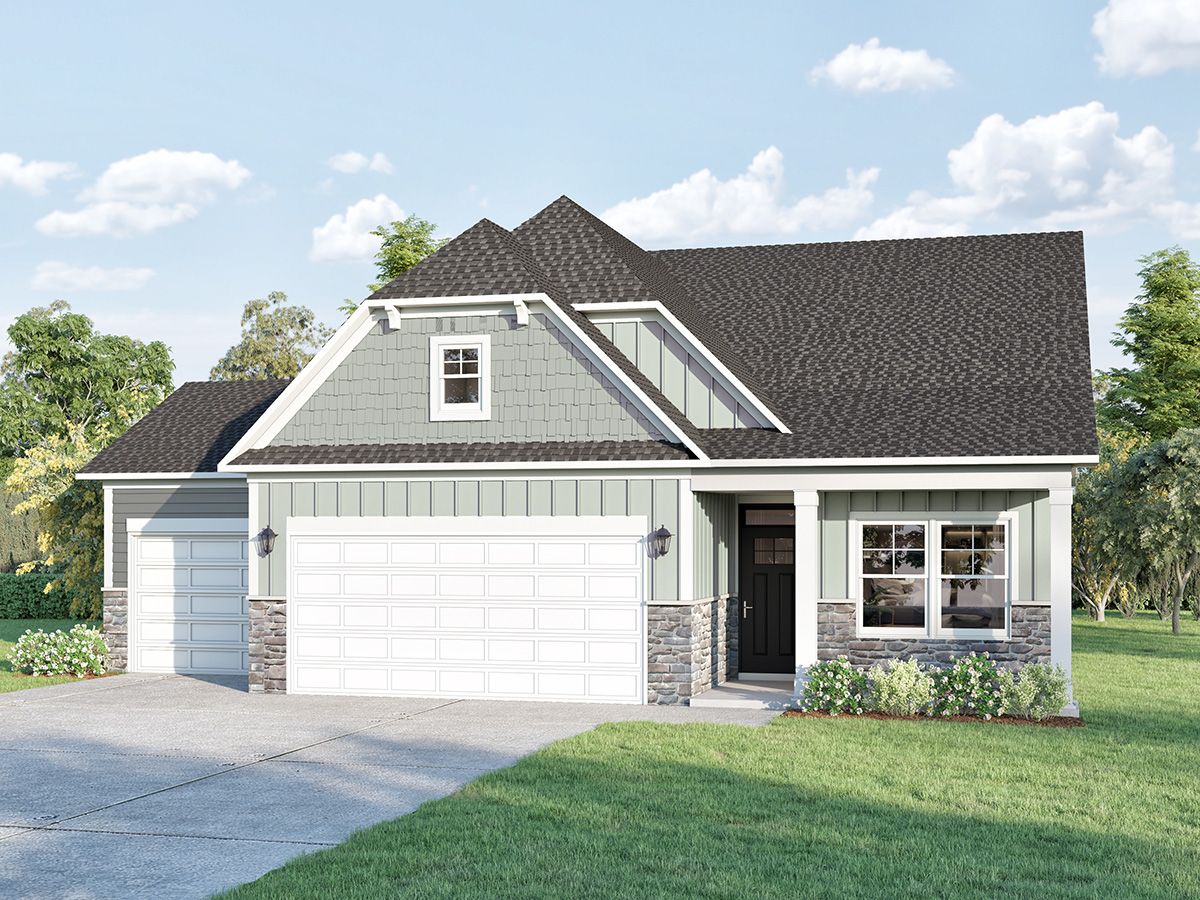 Elevation D - 3rd Car Garage & Extended Porch