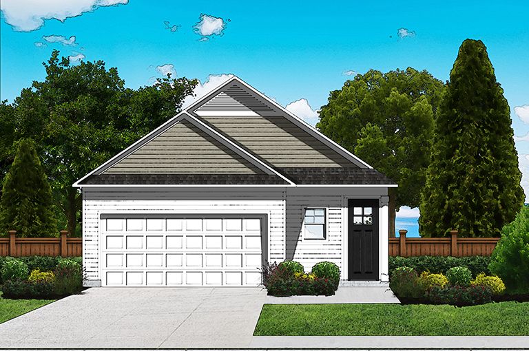 Elevation A - Extended Porch & Optional Door