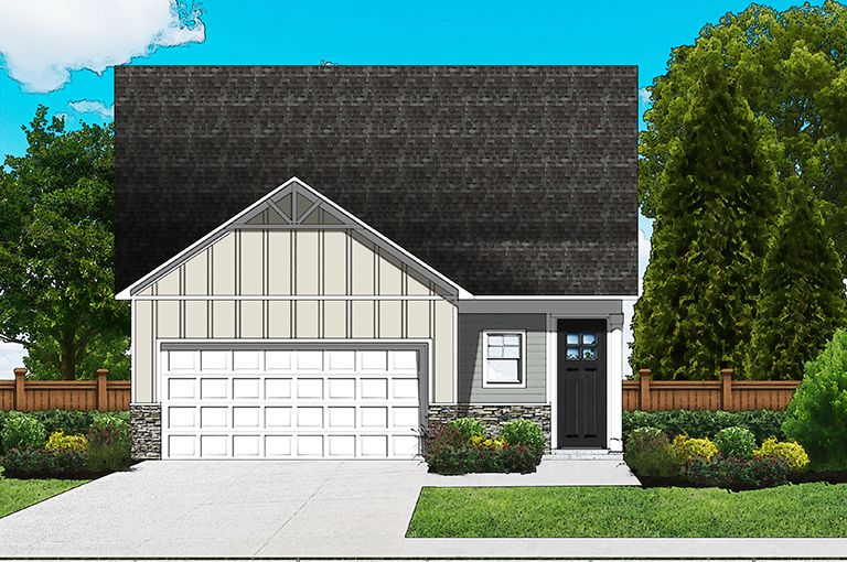 Elevation C6 - Extended Porch & Optional Door