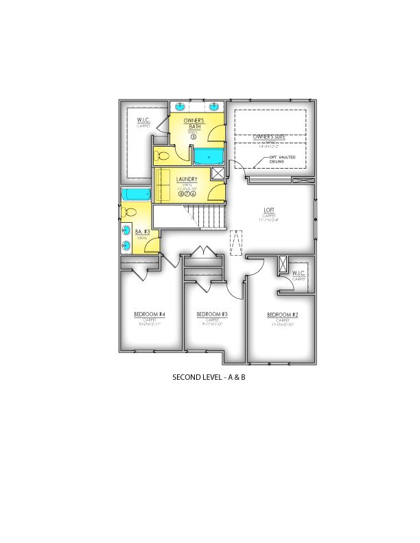 Second Level - Elevations A & B