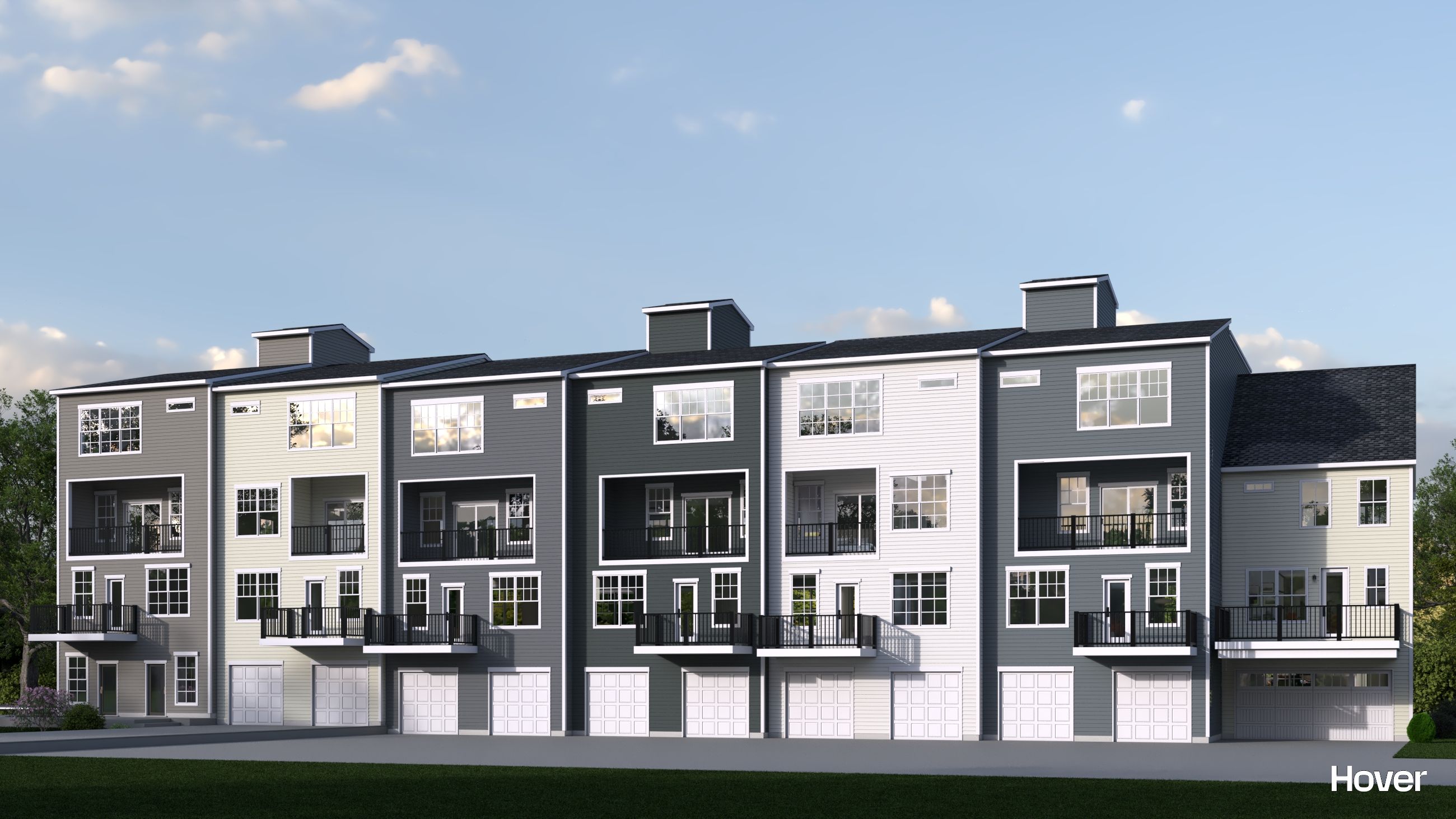 Rendering of Row with Poplar II Townhome, Elm Condos and Maple Condos