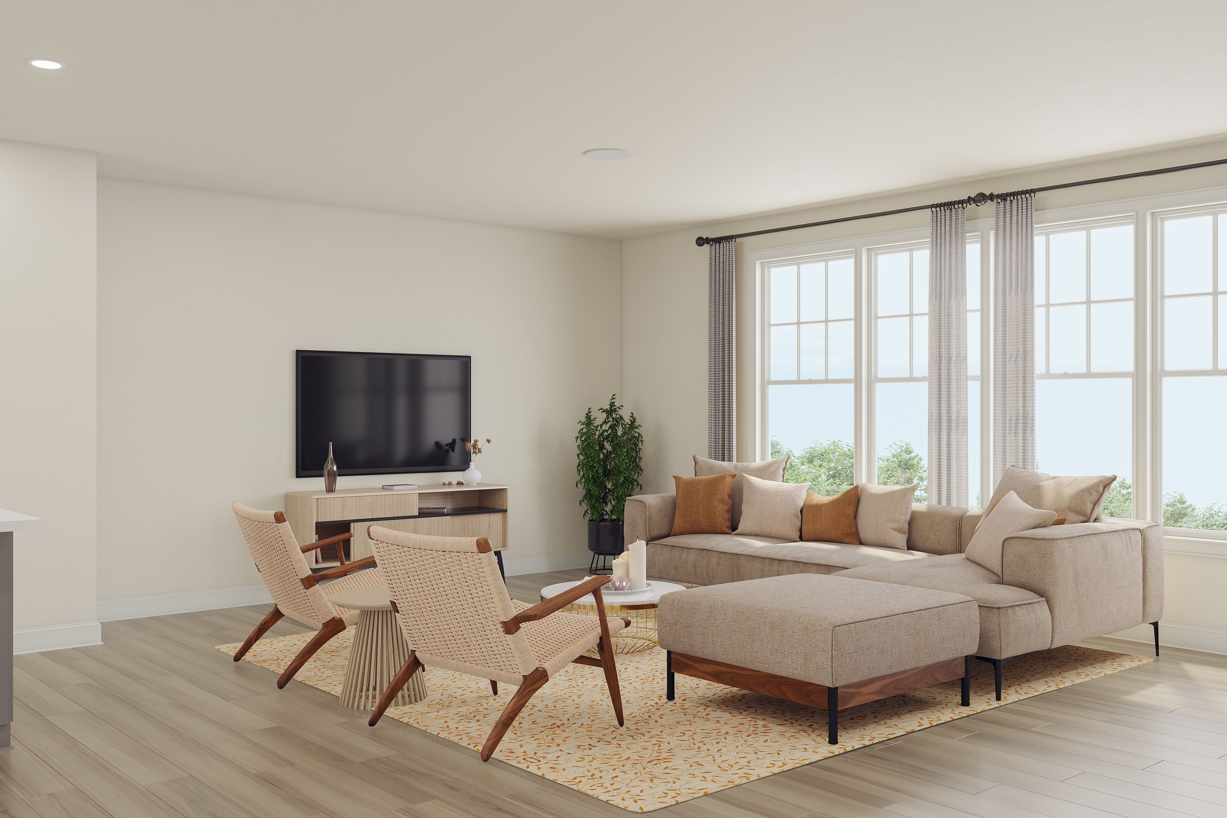 The Maple - Living Area Rendering