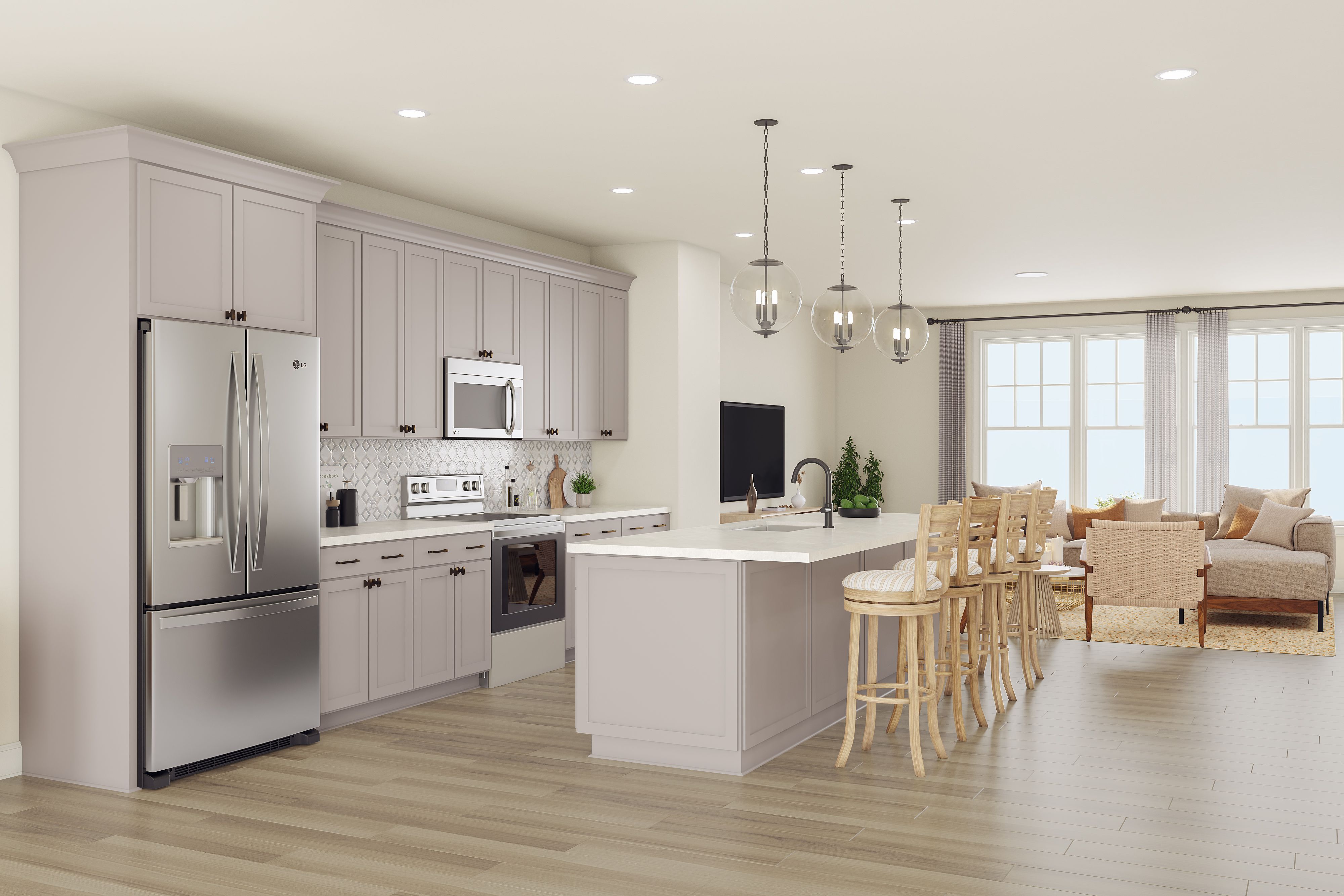 The Maple - Kitchen and Living Area Rendering