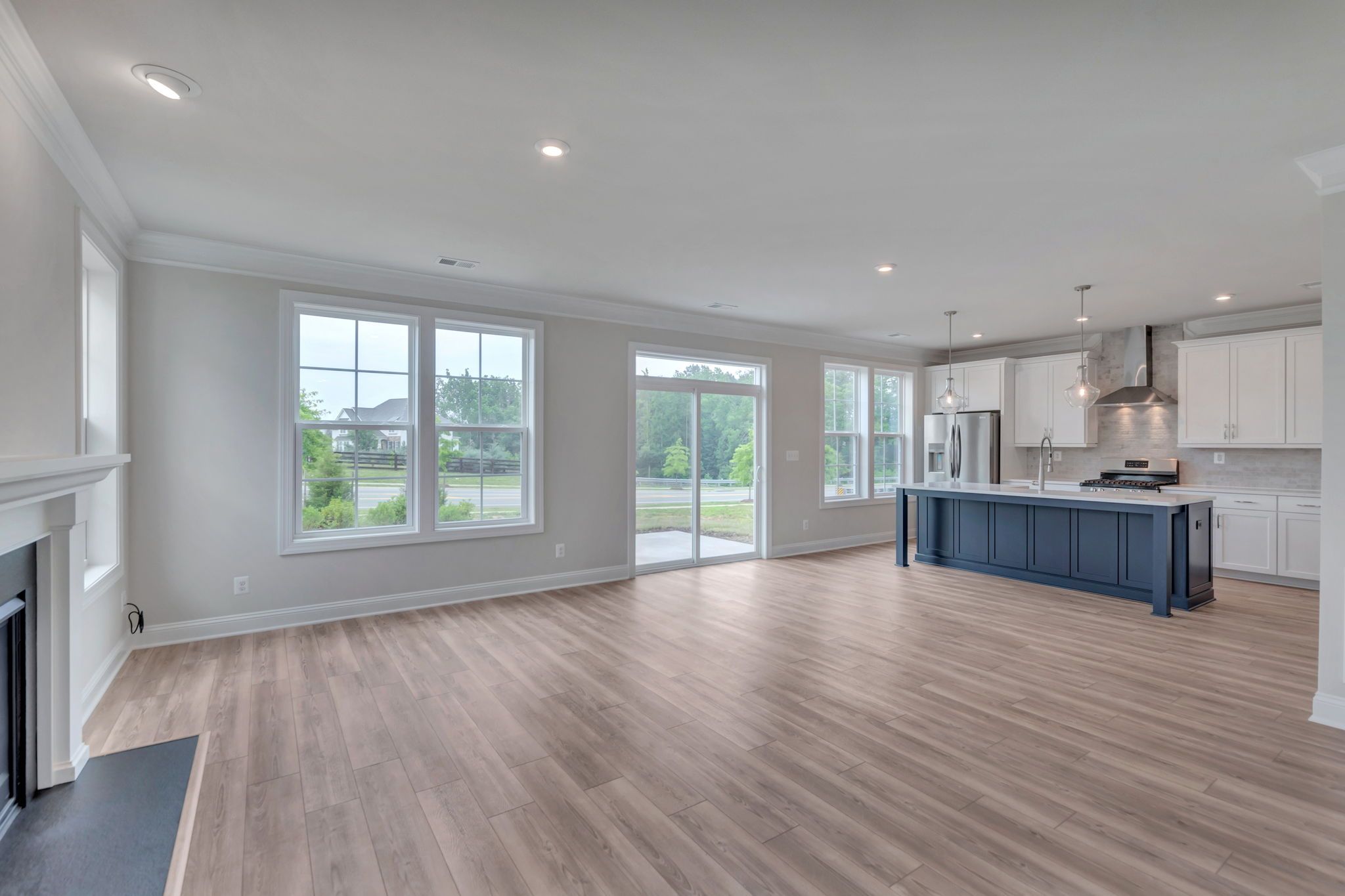 Family Room, Dining Area and Kitchen
