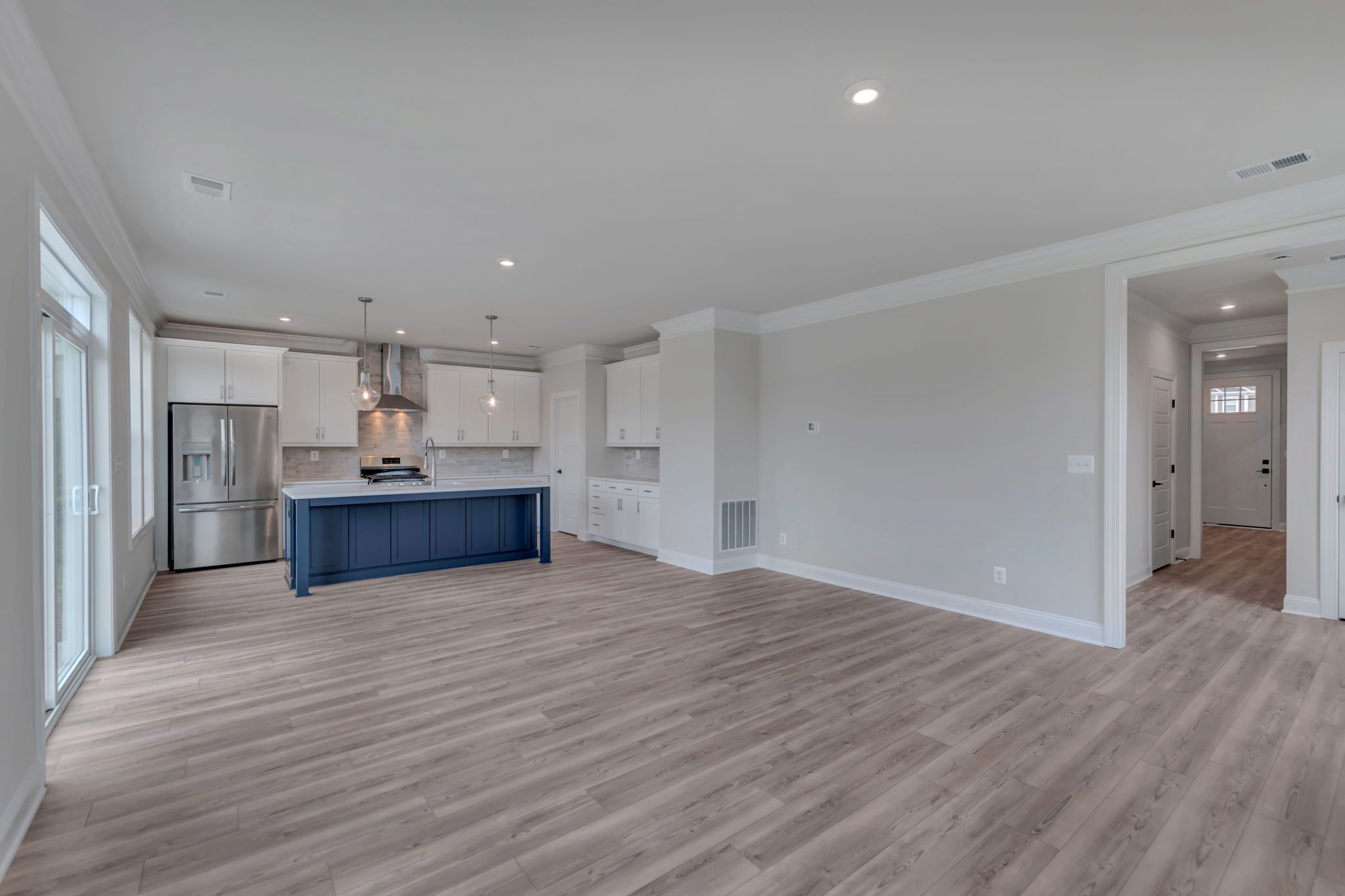 Family Room, Dining Area and Kitchen