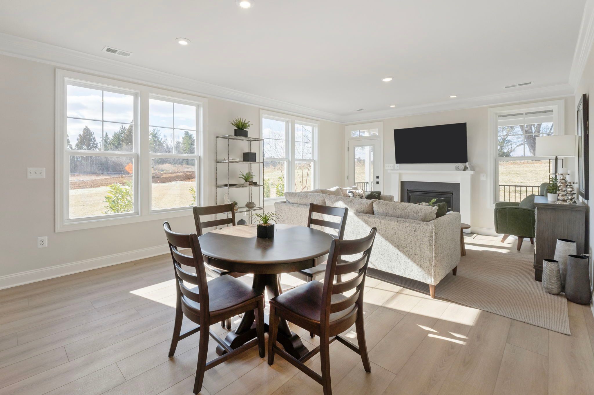 Dining Area & Family Room with Optional Fireplace