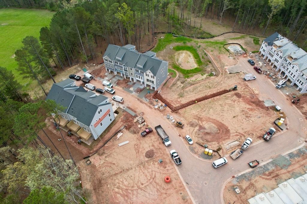 Aerial shot of community in progress