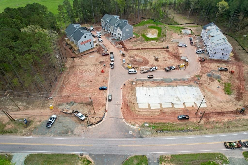 Aerial shot of community in progress