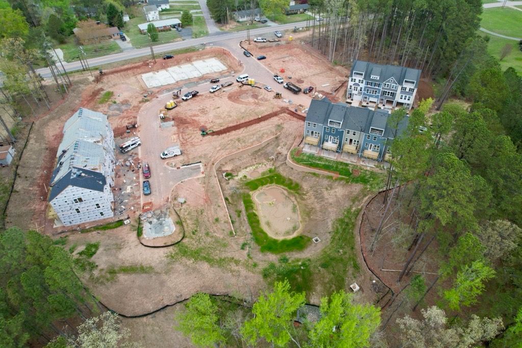 Aerial shot of community in progress