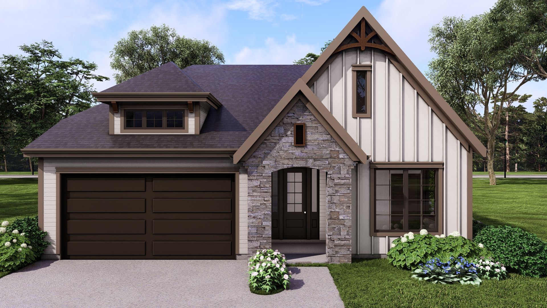 Elevation B with Stone Accent