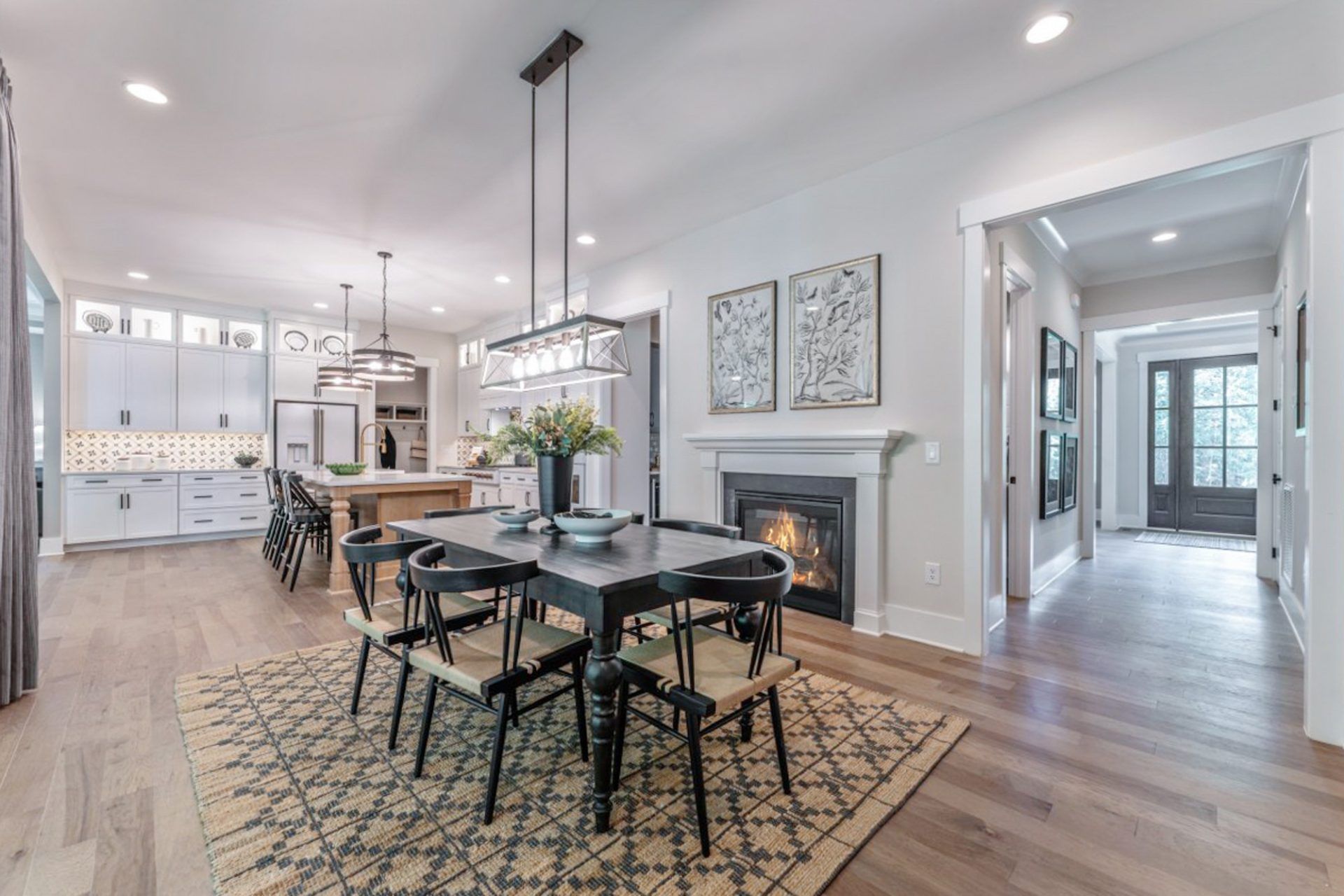 12. HHHunt Homes Crawford- Nook Fireplace Kitchen