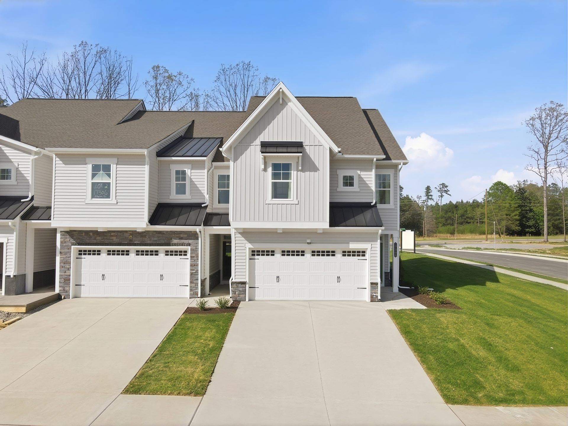 HHHunt Homes Mount Hermon Townhomes The Braxton Model Home- End Unit Elevation C