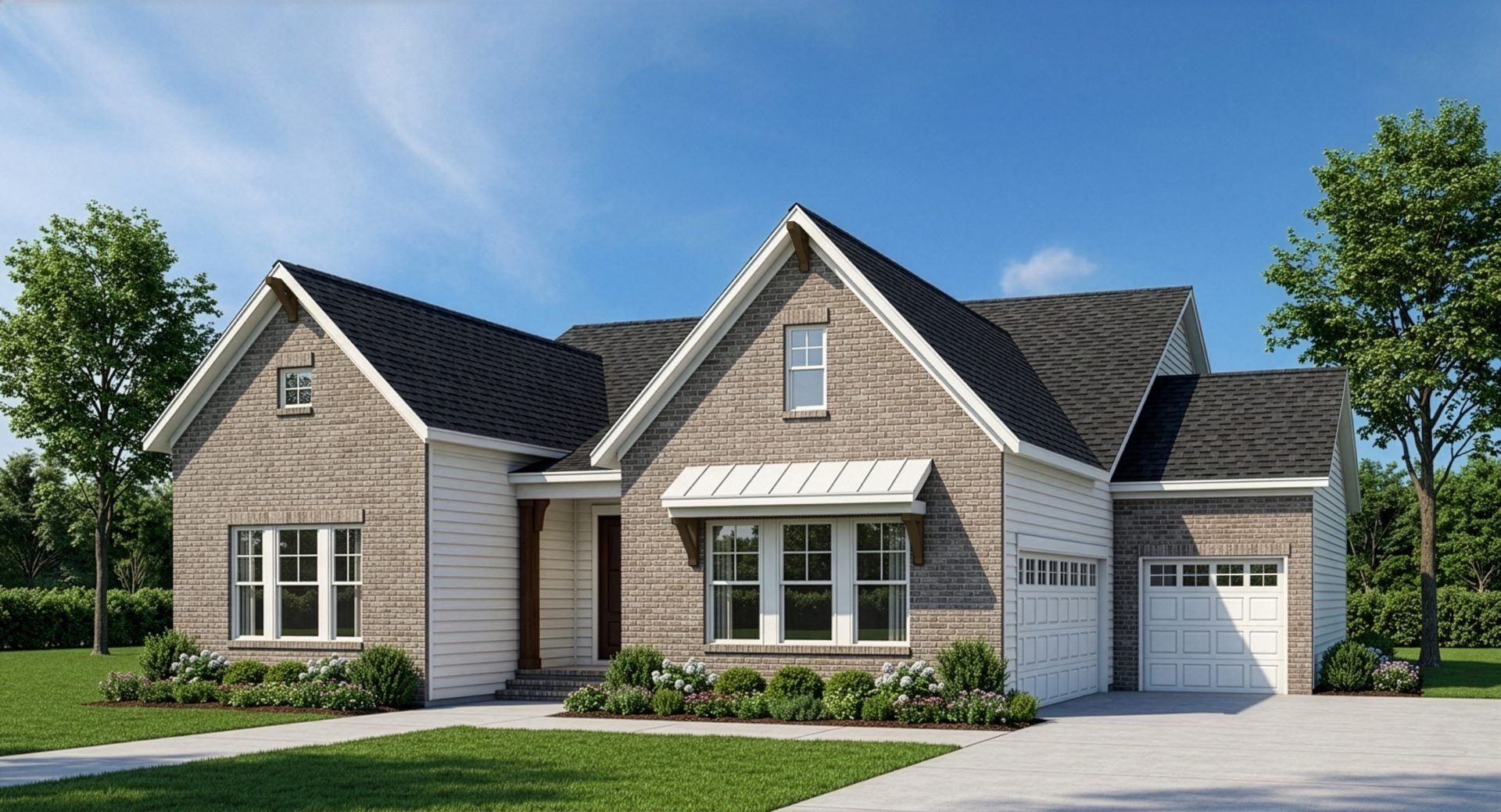Farmhouse Sideload Three-Car-Garage