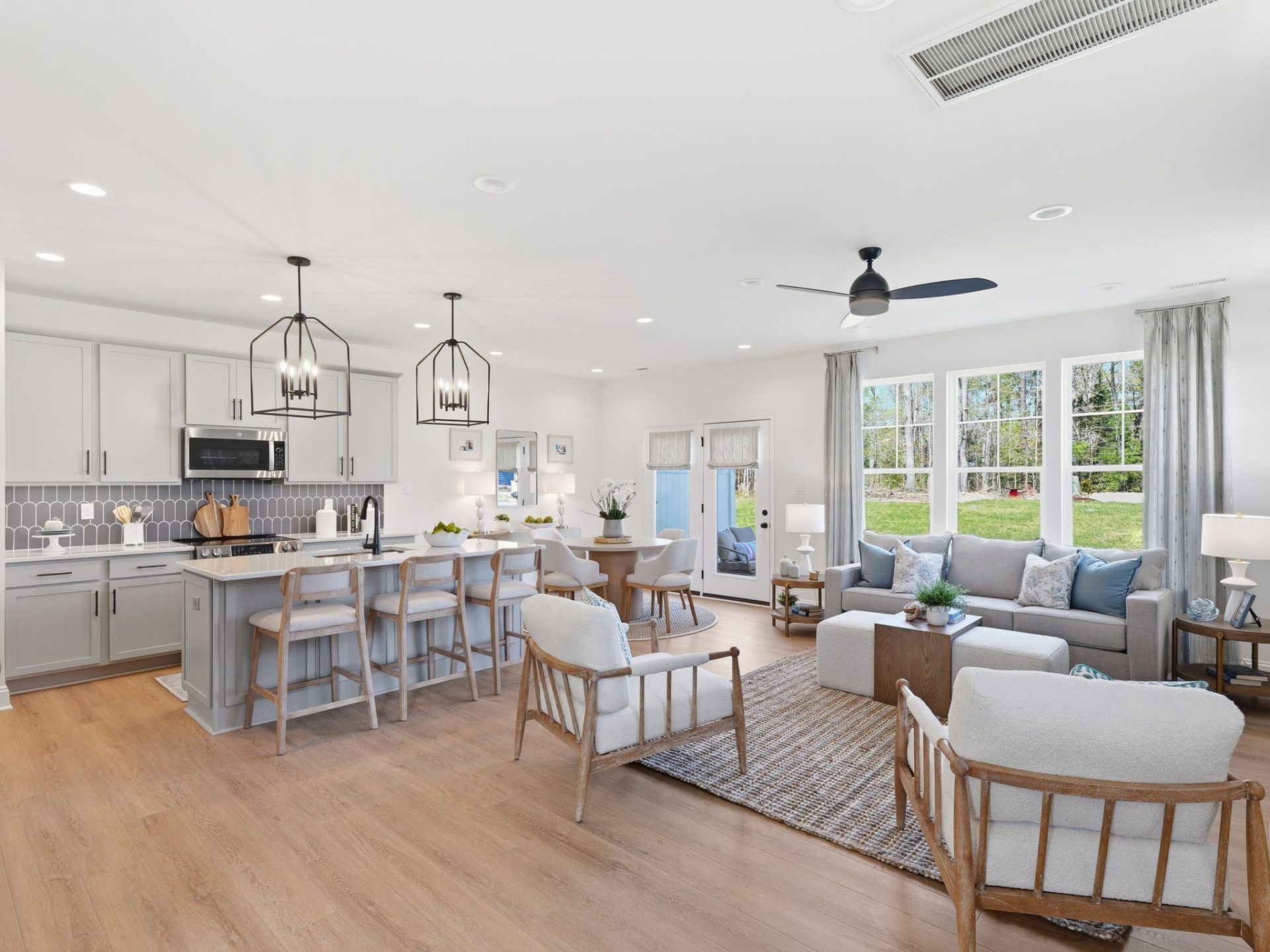 HHHunt Homes Mount Hermon Townhomes The Braxton Model Home- Open concept Living