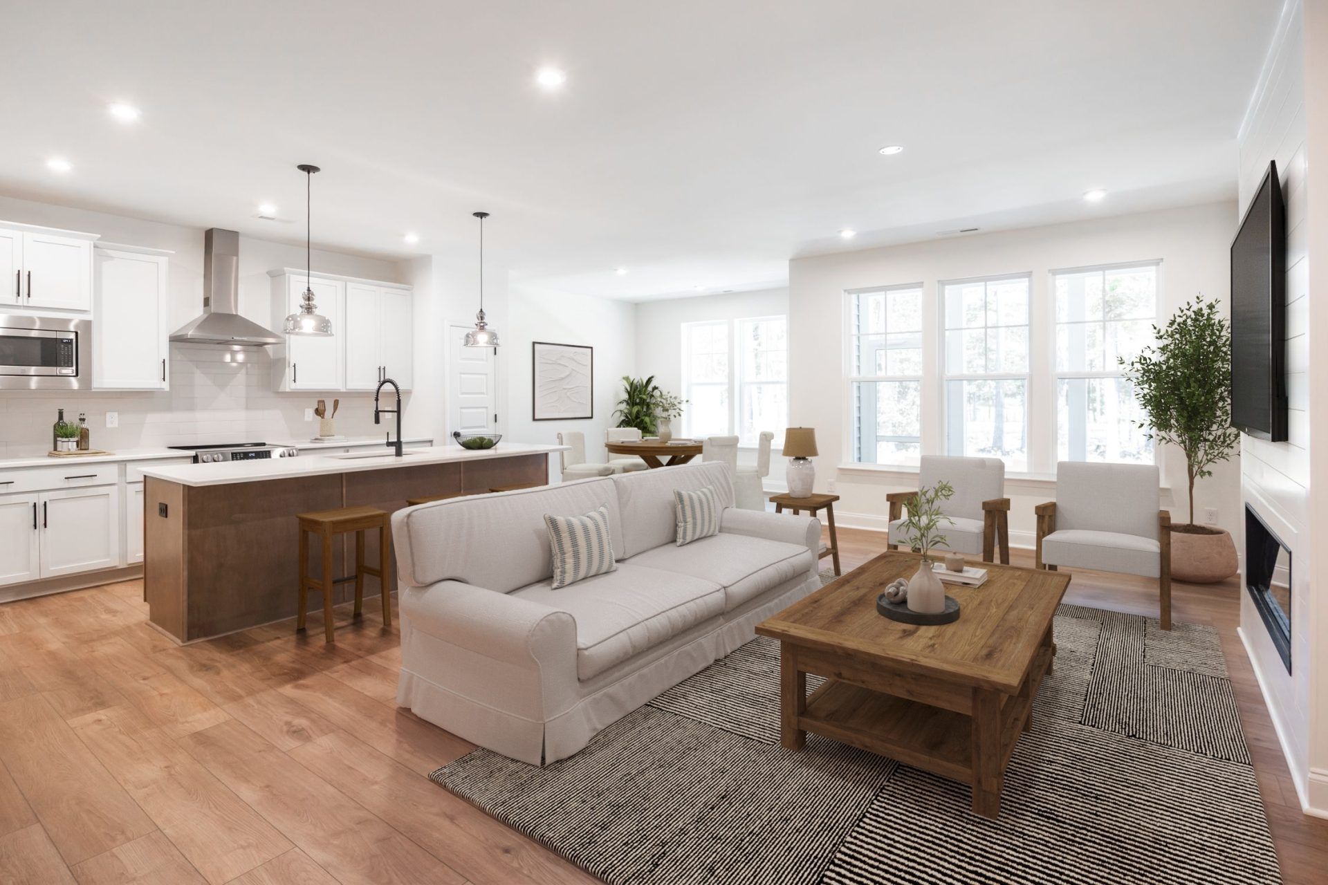 001 HHHunt Homes Corbin Furnished Family Room Open Concept
