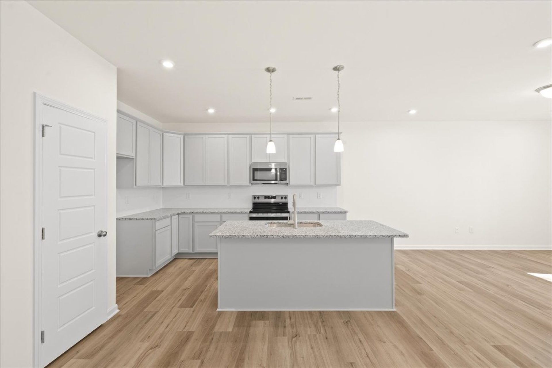 13-HHHunt Homes-Lot 20-Whitfield-Kitchen View Gray Cabinets